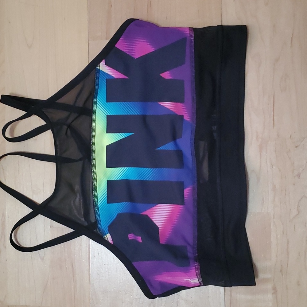 Victorias Secret PINK LOGO ultimate high neck sports bra.  Size Medium.